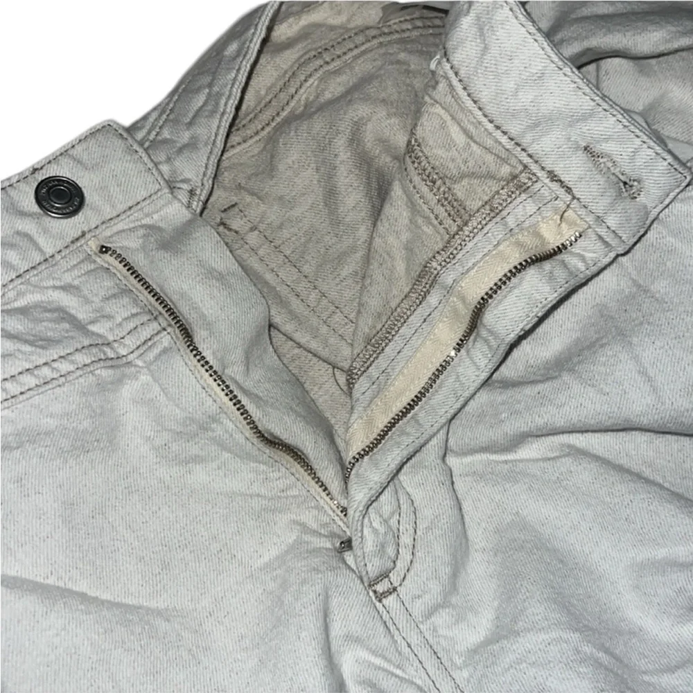 Zara Wide Leg Pants Women’s Size 14 Cotton Linen Relaxed Fit High Rise Neutral - Picture 10 of 15